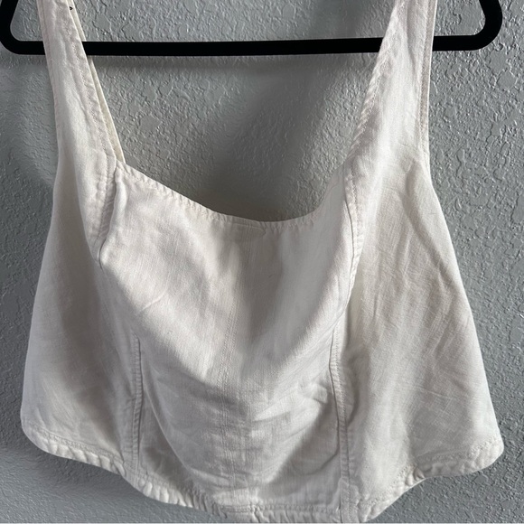 Pilcro by Anthropologie White Cotton Linen Corset Tank Top NWT Size 3X Plus - Picture 2 of 14